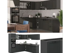 Cocina esquinera antracita casa de campo/antracita 247x46x81.6 r-line