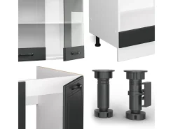 Cocina esquinera antracita casa de campo/blanco 287x60x81.6 r-line