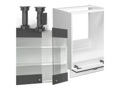 Cocina esquinera antracita-oro/blanco 287x60x81.6 fame-line
