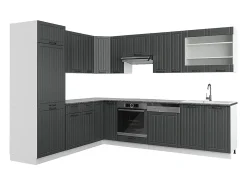 Cocina esquinera antracita casa de campo/blanco 287x60x81.6 fame-line