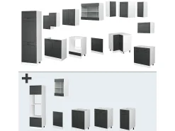 Cocina esquinera antracita casa de campo/blanco 287x60x81.6 r-line