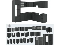Cocina esquinera antracita casa de campo/antracita 247x60x81.6 r-line