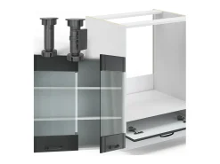 Cocina esquinera antracita casa de campo/blanco 287x46x81.6 fame-line