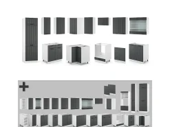 Cocina esquinera antracita casa de campo/blanco 287x46x81.6 fame-line