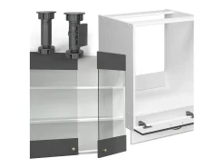 Cocina esquinera antracita-oro/blanco 190x60x81.6 fame-line