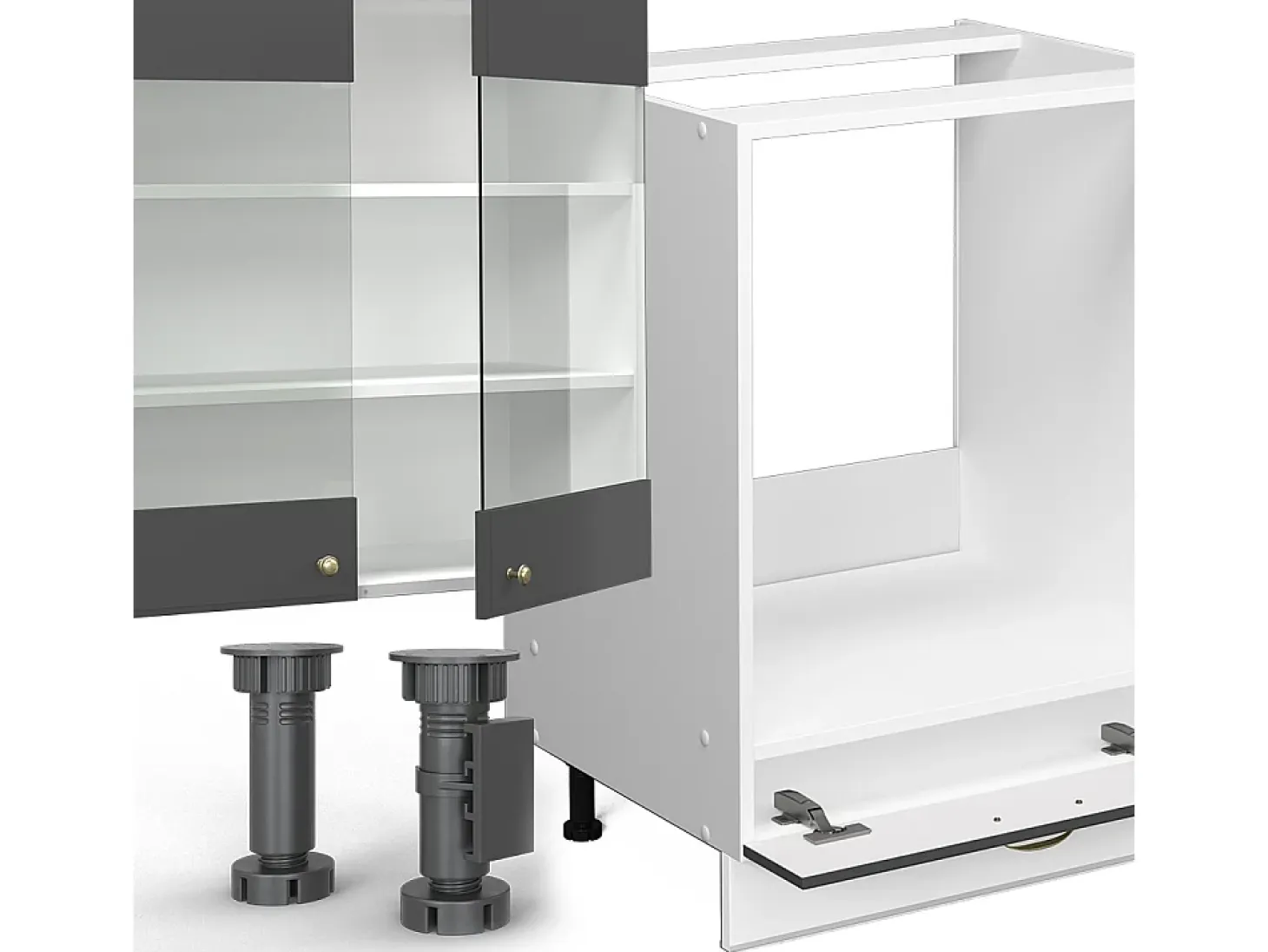 Cocina esquinera antracita casa de campo/blanco 347x46x81.6 fame-line