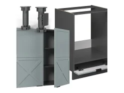 Cocina esquinera azul claro/gris antracita 190x60x81.6 fame-line