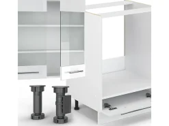 Cocina esquinera blanco alto brillo/blanco 347x46x81.6 fame-line