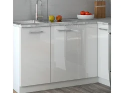 Cocina esquinera blanco alto brillo/blanco 187x60x81.6 rick