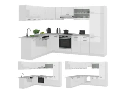 Cocina esquinera blanco alto brillo/blanco 287x60x81.6 r-line