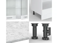 Cocina esquinera blanco alto brillo/blanco 287x60x81.6 r-line