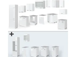 Cocina esquinera blanco alto brillo/blanco 287x60x81.6 r-line