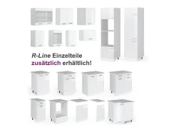 Cocina esquinera blanco alto brillo/blanco 190x60x81.6 rick
