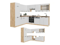 Cocina esquinera blanco casa de campo 287x60x81.6 fame-line