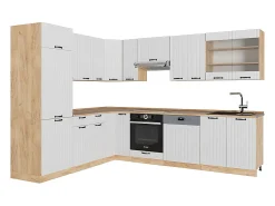 Cocina esquinera blanco casa de campo 287x60x81.6 fame-line