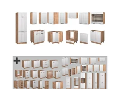 Cocina esquinera blanco casa de campo 287x60x81.6 fame-line