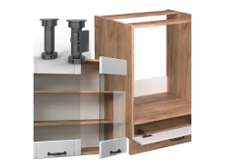Cocina esquinera blanco casa de campo 287x60x81.6 fame-line