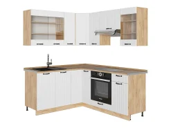 Cocina esquinera blanco casa de campo 190x60x81.6 fame-line