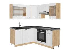 Cocina esquinera blanco casa de campo 190x46x81.6 fame-line