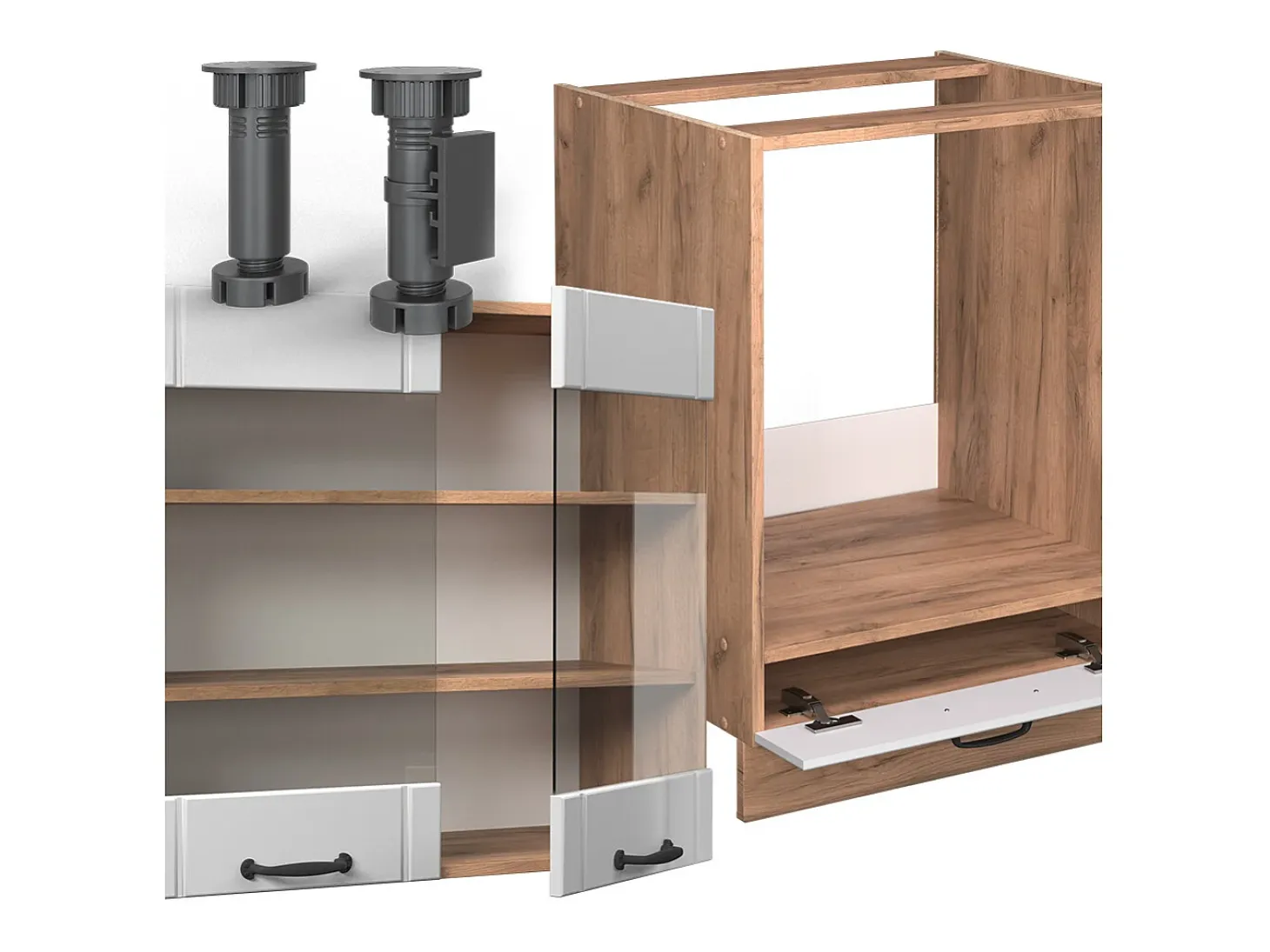 Cocina esquinera blanco casa de campo 190x46x81.6 fame-line