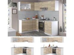 Cocina esquinera blanco/sonoma 210x60x81.6 rick