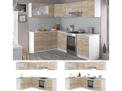 Cocina esquinera blanco/sonoma 247x60x81.6 rick