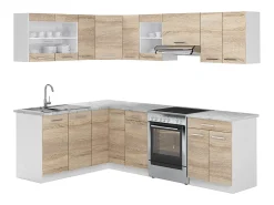 Cocina esquinera blanco/sonoma 247x60x81.6 rick