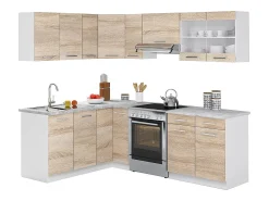 Cocina esquinera blanco/sonoma 227x60x81.6 rick