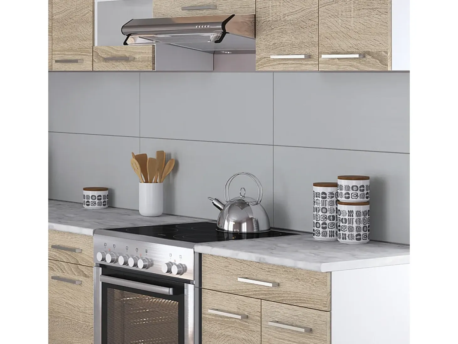 Cocina esquinera blanco/sonoma 250x60x81.6 rick