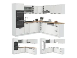Cocina esquinera casa de campo blanca/blanca 247x60x81.6 r-line