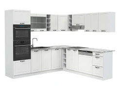 Cocina esquinera casa de campo blanca/blanca 247x60x81.6 r-line