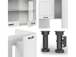 Cocina esquinera casa de campo blanca/blanca 247x60x81.6 r-line