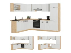 Cocina esquinera casa de campo blanca/roble dorado 287x60x81.6 r-line
