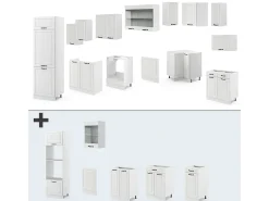 Cocina esquinera casa de campo blanca/blanca 287x60x81.6 r-line