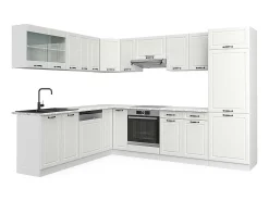 Cocina esquinera casa de campo blanca/blanca 287x60x81.6 r-line