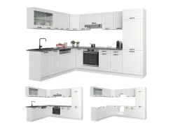Cocina esquinera casa de campo blanca/blanca 287x60x81.6 r-line