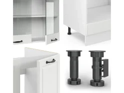 Cocina esquinera casa de campo blanca/blanca 287x60x81.6 r-line