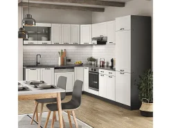 Cocina esquinera casa de campo blanca/antracita 287x60x81.6 r-line
