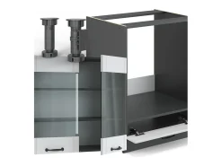 Cocina esquinera casa de campo blanca/antracita 287x60x81.6 fame-line