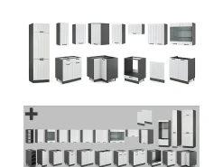 Cocina esquinera casa de campo blanca/antracita 287x60x81.6 fame-line