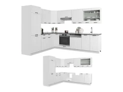 Cocina esquinera casa de campo blanca/blanca 287x60x81.6 fame-line