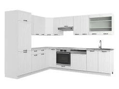 Cocina esquinera casa de campo blanca/blanca 287x60x81.6 fame-line