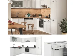 Cocina esquinera casa de campo blanca/blanca 287x60x81.6 r-line