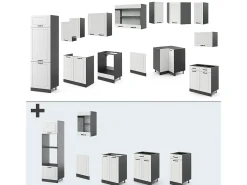 Cocina esquinera casa de campo blanca/antracita 287x60x81.6 r-line