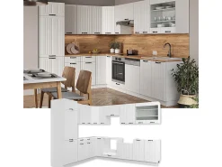Cocina esquinera casa de campo blanca/blanca 287x60x81.6 fame-line