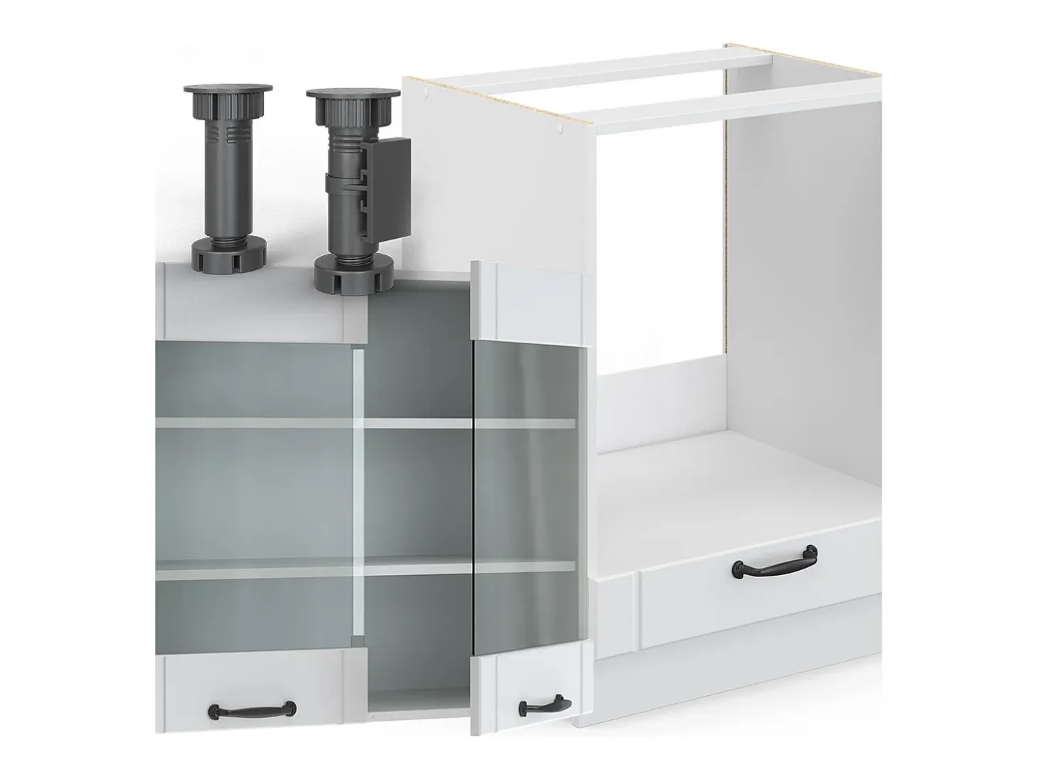 Cocina esquinera casa de campo blanca/blanca 287x60x81.6 fame-line