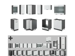 Cocina esquinera casa de campo blanca/antracita 190x60x81.6 fame-line