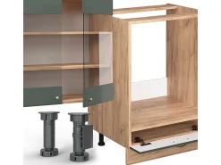 Cocina esquinera green-gold country/gold power roble 347x60x81.6 fame-line