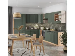 Cocina esquinera green-gold country/gold power roble 347x60x81.6 fame-line