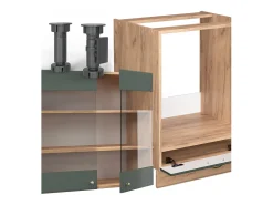 Cocina esquinera green-gold country/gold power roble 227x60x81.6 fame-line